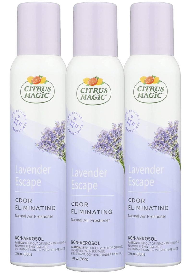 Citrus Magic Odor Eliminating Air Freshener Spray, Lavender Escape, 3-Ounce, Pack of 3 - Image 1